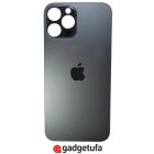 Задняя крышка для iPhone 12 Pro Max Серый (стекло, широкий вырез под камеру, логотип) Премиум  Бесплатная доставка