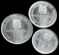 Лот: 10378526. Фото: 2. Венесуэла 3 монеты 2016г АНЦ... Монеты