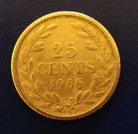 Лот: 19509588. Фото: 2. Либерия 25 центов 1966 KM# 16a... Монеты