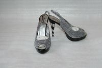 Лот: 5721538. Фото: 2. Туфели (босоножки) серебристо-черные... Женская обувь