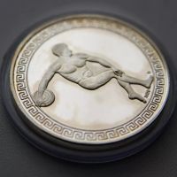 Лот: 21720185. Фото: 2. Серебряная памятная медаль «XXIII... Значки, медали, жетоны