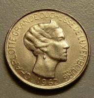 Лот: 11547516. Фото: 2. 5 франков 1962 Люксембург. Монеты