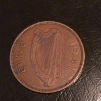 Лот: 8683359. Фото: 2. Ирландия 1 пенни 1941 года! Курица... Монеты