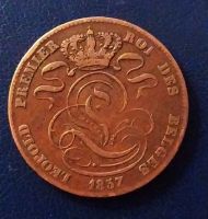 Лот: 19658434. Фото: 2. Бельгия 5 сантимов 1857 Леопольд... Монеты