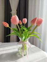 Лот: 21513793. Фото: 2. Тюльпаны искусственные в вазе... Цветы, букеты