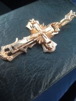 Лот: 20177457. Фото: 2. Шикарный золотой крест 34.5 грамма... Ювелирные изделия, бижутерия, часы