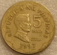Лот: 9069467. Фото: 2. 5 писо 1997 Филиппины. Монеты