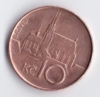 Лот: 15688286. Фото: 2. Монета 10 крон Чехия 1993 год... Монеты