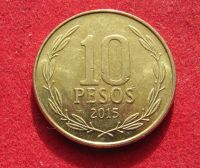 Лот: 20955039. Фото: 2. Чили 10 песо, 2015г. Монеты