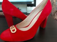 Лот: 8943414. Фото: 2. Туфли красные, натуральные замша... Женская обувь