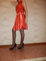 Лот: 1756258. Фото: 2. Платье BUONO коралловое атласное. Женская одежда