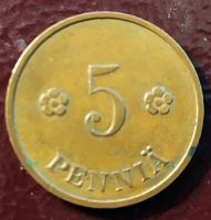 Лот: 19421864. Фото: 2. Финляндия 5 пенни 1937 KM# 22. Монеты