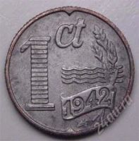 Лот: 1566065. Фото: 2. Нидерланды. 1 цент 1942г. Монеты