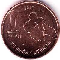 Лот: 18861689. Фото: 2. Аргентина 1 песо 2017 первый год... Монеты
