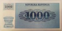 Лот: 21045271. Фото: 2. Словения 1000 толар 1990 Образец... Банкноты