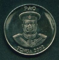 Лот: 8763759. Фото: 2. Тонга 20 сенити 2002 ФАО (з138... Монеты