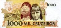 Лот: 55091. Фото: 2. Бразилия. 1000 крузейро 1991г... Банкноты
