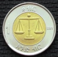 Лот: 9781310. Фото: 2. Эфиопия 1 бирр 2010г АНЦ = лев... Монеты