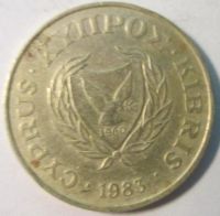 Лот: 11546491. Фото: 2. 5 центов 1983 Кипр. Монеты