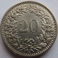 Лот: 3737105. Фото: 2. Швейцария 20 раппен 1883г. Монеты