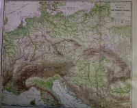 Лот: 20590737. Фото: 2. Физическая карта Центральной Европы... Антиквариат