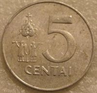 Лот: 11546793. Фото: 2. 5 центов 1991 Литва всадник на... Монеты