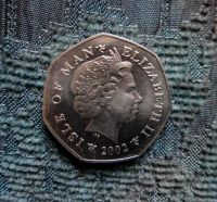 Лот: 784111. Фото: 2. Семиугольная монета острова Мэн... Монеты