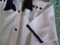 Лот: 14621614. Фото: 6. Блузка белая с чёрным воротником...