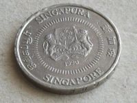 Лот: 8523155. Фото: 2. Монета 50 цент Сингапур 1990 герб... Монеты