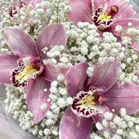 Лот: 21135325. Фото: 6. Букет орхидеи и белая гипсофила