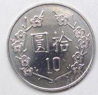 Лот: 1091277. Фото: 2. Тайвань. 10 юань 1987г. Монеты
