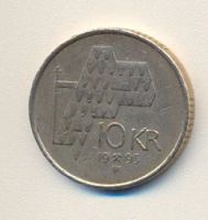 Лот: 4037316. Фото: 2. 10 норвежских крон. Король Геральд... Монеты