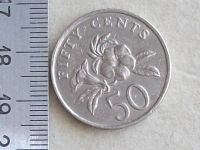 Лот: 8523155. Фото: 7. Монета 50 цент Сингапур 1990 герб...