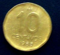 Лот: 102694. Фото: 2. Аргентина 10 сентаво 1988. Монеты