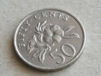 Лот: 8523155. Фото: 4. Монета 50 цент Сингапур 1990 герб... Красноярск