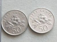 Лот: 19960730. Фото: 6. Монета 50 цент Сингапур 1987...