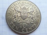Лот: 21214761. Фото: 2. Кения 10 центов 1991. Монеты