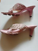 Лот: 20531295. Фото: 2. Мюли сабо кожаные розовые с бисером. Женская обувь