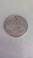 Лот: 9744700. Фото: 2. 5 Эре 1942 год Швеция. Монеты