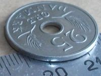 Лот: 7696033. Фото: 3. Монета 25 эри оре ере Дания 1967... Коллекционирование, моделизм