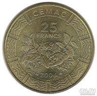 Лот: 9574971. Фото: 2. Центральная Африка 25 франков... Монеты