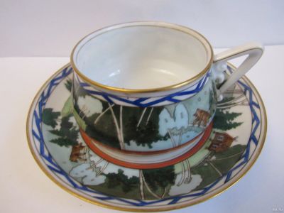 Лот: 18197511. Фото: 1. Чайная пара Корнилов до 1917 г... Фарфор, керамика