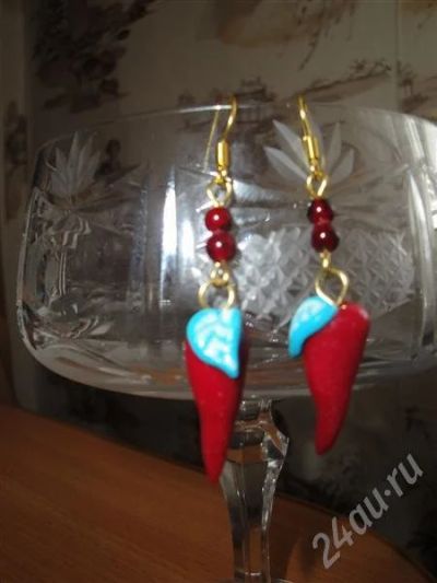 Лот: 330894. Фото: 1. Изделия из полимерной глины,серьги... Серьги, каффы