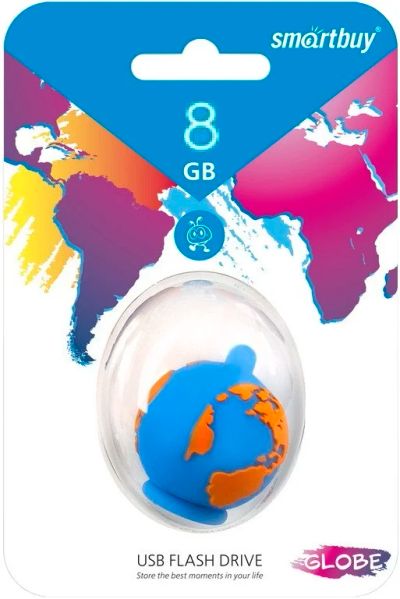 Лот: 4172614. Фото: 1. USB флешка 8Gb SmartBuy "Глобус... USB-флеш карты