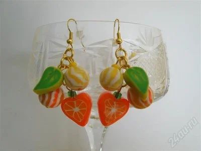 Лот: 510399. Фото: 1. Изделия из полимерной глины серьги... Серьги, каффы