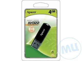 Лот: 4629811. Фото: 1. USB Flash 4Gb Apacer AH322 Retail... USB-флеш карты