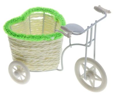 Лот: 4111444. Фото: 1. Корзинка декоративная "Велосипед... Плетение из лозы, лыка, бересты