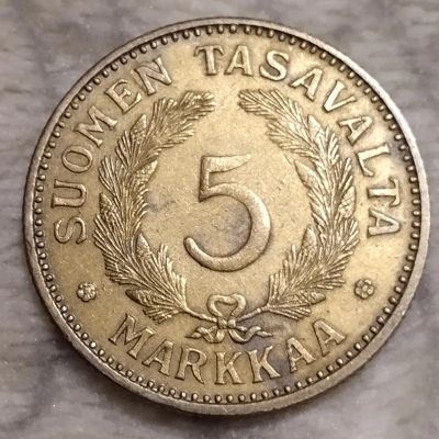 Лот: 19526859. Фото: 1. Финляндия, 5 марок. 1946. Европа