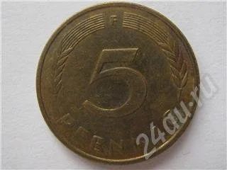 Лот: 237534. Фото: 1. Германия. 5 пфеннингов 1989г... Европа