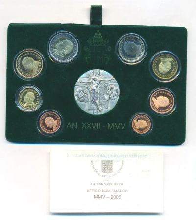 Лот: 21445974. Фото: 1. Ватикан - Набор 2005 Proof 8 евро... Наборы монет